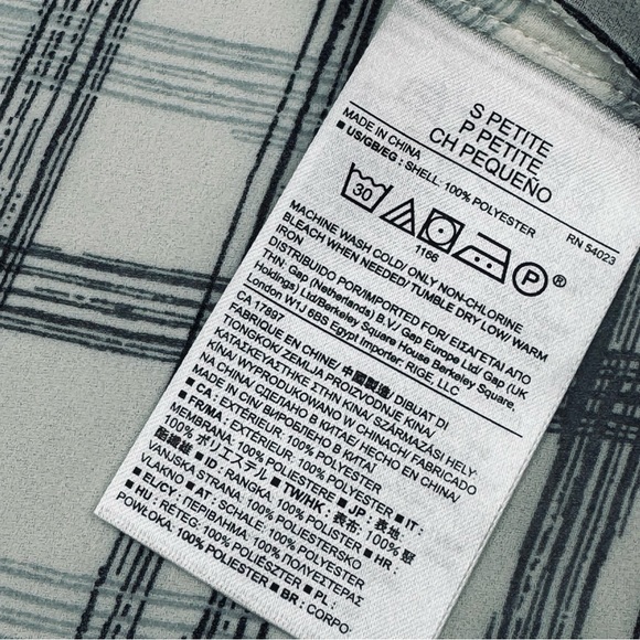 NWT Banana Republic Semi-Sheer Windowpane Pop-over Blouse - Picture 8 of 9